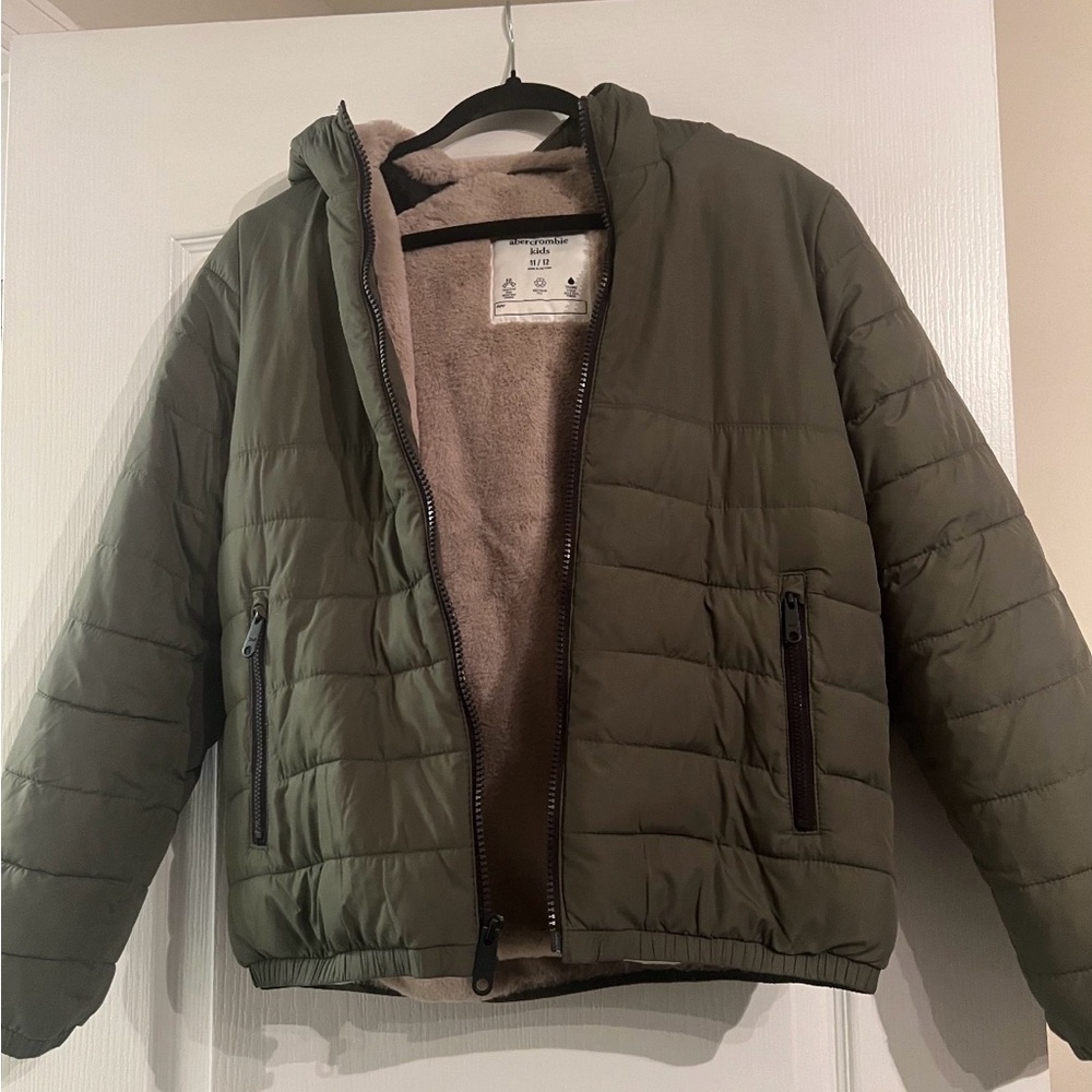 Abercrombie Kids Olive Green Puffer Jacket